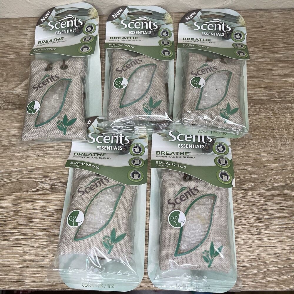 Car Air Freshener by Scents Eucalyptus Essential Oil Infused Beads Sachet